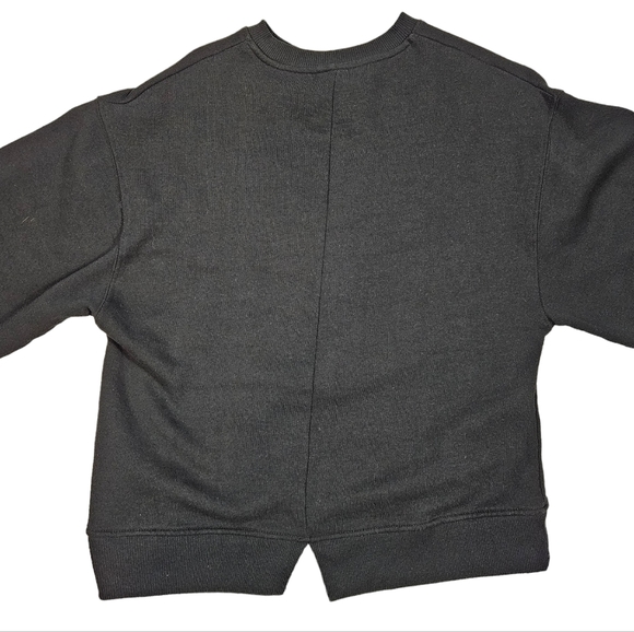 Zara Teen Black Velvet Heart Sweatshirt Size 13-14 Fleece Crewneck Sweater - Picture 7 of 11